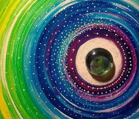 To Center - mandala on wood