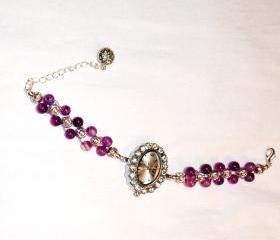 Purple Stripe Agate Bracelet Watch gift ideas