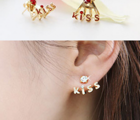 Fashion lovely diamond kiss earrings