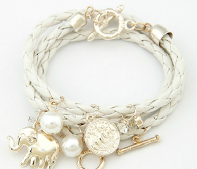 Many elements like small hang weave multilayer bracelet