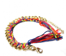 Many elements like small hang weave multilayer bracelet