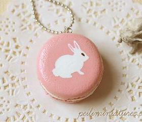  Rabbit Necklace - Pink Rabbit Macaron Necklace - Rabbit Gifts
