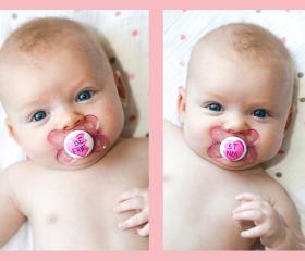 New - BEST FRIENDS - Hand Painted Pacifier Set in Pink MAM 0 to 6 Month Pacifiers