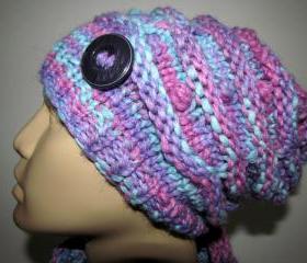 Winter hat, Woman's knit slouchy hat , Chunky, Beret, Winter, Ski,Oversized Hat, Wool Beret