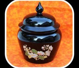 Vintage AVON Black Amethyst Cherry Blossom Ginger Jar