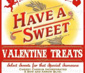 Valentine Vintage Candy Label Digital Download Have A Sweet Printable Image Scrapbook Tag Collage Sheet