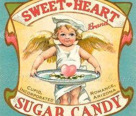Valentine Candy Treat Vintage Label Digital Download Printable Scrapbook Sweetheart Sugar Candy Tag Collage Sheet