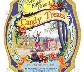 Vintage Victorian Easter Candy Collage Sheet Digital Labels Tags Images Scrapbook Download
