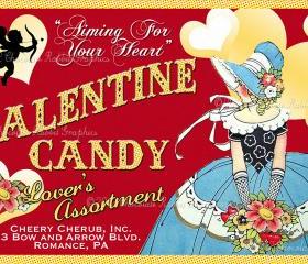 Valentine Candy Label Digital Download Printable Scrapbook Tag Lover's Assortment Collage Sheet