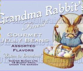 Vintage Easter Rabbit Candy Label Collage Sheet Digital Download Tag Card Scrapbook