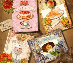 Vintage Victorian Sweets Tags Collage Sheet Digital Download Graphic Images Printable Cards