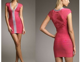 Sexy pink Bandage bodycon Dress Celeb boutique Evening Cocktail Party Dress