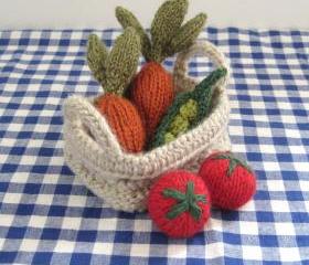 Fruit & Vegetables basket toy knitting patterns