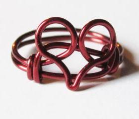 Limited Edition Burgundy Heart Ring for Valentine's Day