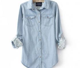 Light Blue Denim Shirt For Women