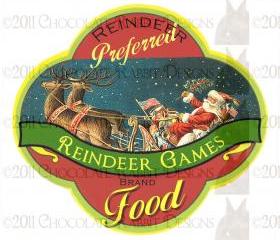Vintage Christmas Reindeer Food Label Digital Download Printable Label Tag Card Scrapbook Image