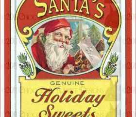 Christmas Candy Vintage Label - Digital Download 300 dpi High Resolution