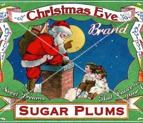 Vintage Christmas Tag Printable Label Sugar Plums Digital Collage Sheet Graphics Scrapbook Image