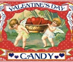 Valentines Day Vintage Candy Label Digital Download Printable Image Scrapbook Tag Collage Sheet