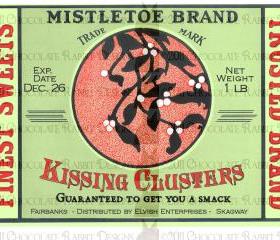 Christmas Candy Jar Label Download Kissing Clusters High Resolution 300 dpi