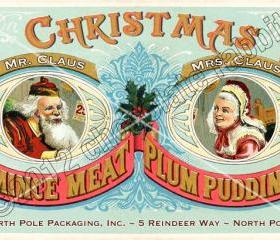Vintage Christmas Tag Label Printable Victorian Digital Download Collage Sheet Graphics Homemade Cards Scrapbook