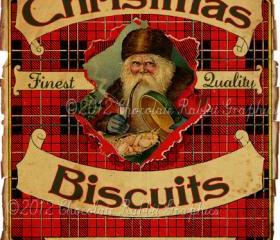 Christmas Candy Cookie Label Vintage Aged Tag Digital Download Printable Image Collage Scrapbook Sheet