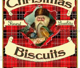 Christmas Candy Cookie Label Vintage Tag Digital Download Printable Image Collage Scrapbook Sheet