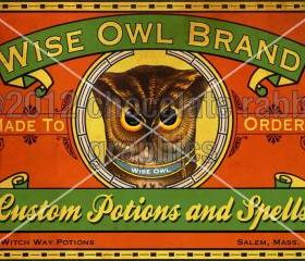 Vintage Halloween Witch Potion and Spell Digital Download Image Scrapbook Tag Card Label Decal