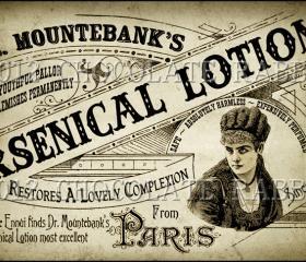 Victorian Vintage Label Ladies Arsenic Lotion Digital Download Collage Sheet Scrapbook Tag