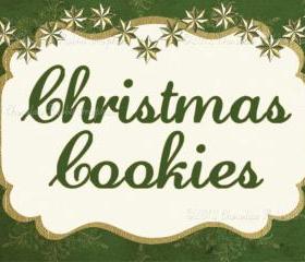 Christmas Cookie Label Tag Digital Download Printable Image Collage Scrapbook Sheet