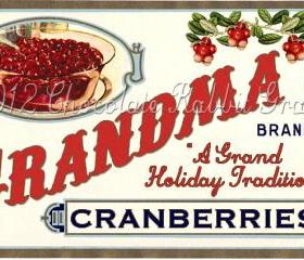 Vintage Tag Christmas Thanksgiving Label Digital Download Collage Sheet Cranberries Graphics Scrapbook Image