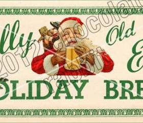 Vintage Christmas Tag Label Printable Holiday Brew Digital Download Collage Sheet Graphics Homemade Cards Scrapbook