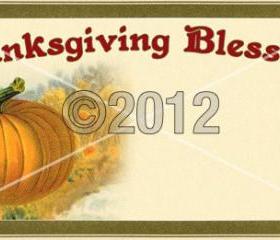 Thanksgiving Place Cards Vintage Style Printable Digital Download Collage Sheet Graphics