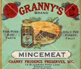 Vintage Christmas Thanksgiving Tag Label Printable Mincemeat Prim Digital Download Collage Sheet Graphics Cards Scrapbook