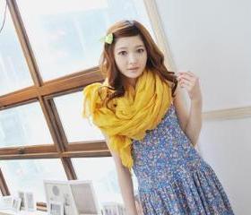 Yellow Scarf -cotton drape scarf - Handmade Cotton Scarf-Winter Scarf