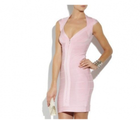 Sexy pink Bandage bodycon Dress Celeb boutique Evening Cocktail Party Dress