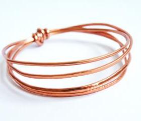 Hammered Aluminum Copper Color Bangles Minimalist Jewelry Women Accessories by SteamyLab