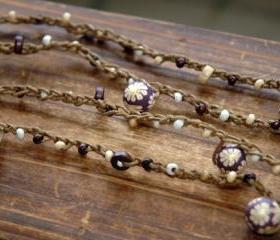 Elegant Oriental Wood Ceramic versatile necklace