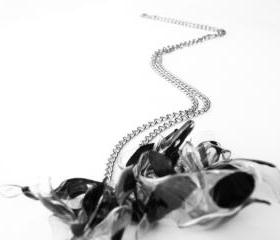 Long Pendant Necklace. Recycled plastic. Eco Friendly Upcycled necklace. Made in Italy. Handmade by SteamyLab.