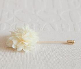 KAYLA-Cream Men's flower Boutonniere / Buttonhole for wedding,Lapel pin,tie pin