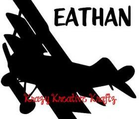 Personalized airplane vinyl wall decal
