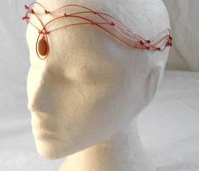  Copper and sea glass headband, handmade
