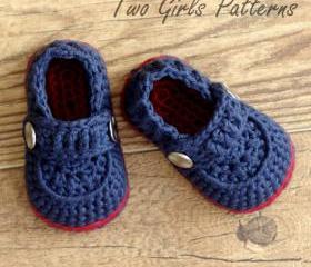 Crochet patterns - Baby Boy Booties - The Sailor - Pattern number 203
