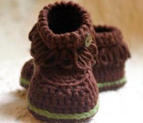 Crochet Pattern Fringe Baby Booties - Pattern number 207