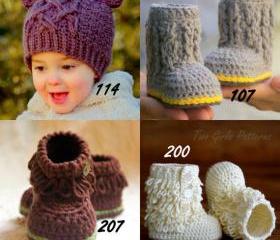 Crochet patterns Any 4 crochet Patterns from our shop for 17.00