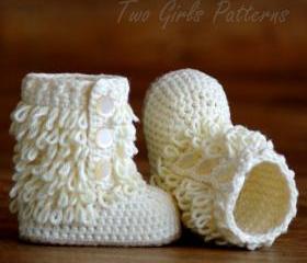 Crochet Baby Boot Pattern - Furrylicious Booties - Pattern number 200