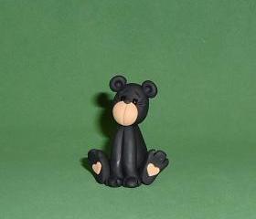 Polymer Clay Sitting Black Bear
