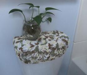Crochet toilet seat cover or crochet toilet tank lid cover - Cotton-mixed (TSC9D or TTL9D)