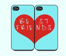 BEST FRIENDS-- iphone 5 case in Pair,iphone 5 cover, in durable plastic case ,black or white case side
