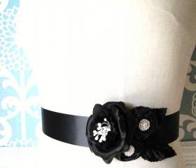  Handmade Rhinestone Wedding Bridal Sash Belt in Black Off White and Pure White - Bridesmaids Sash